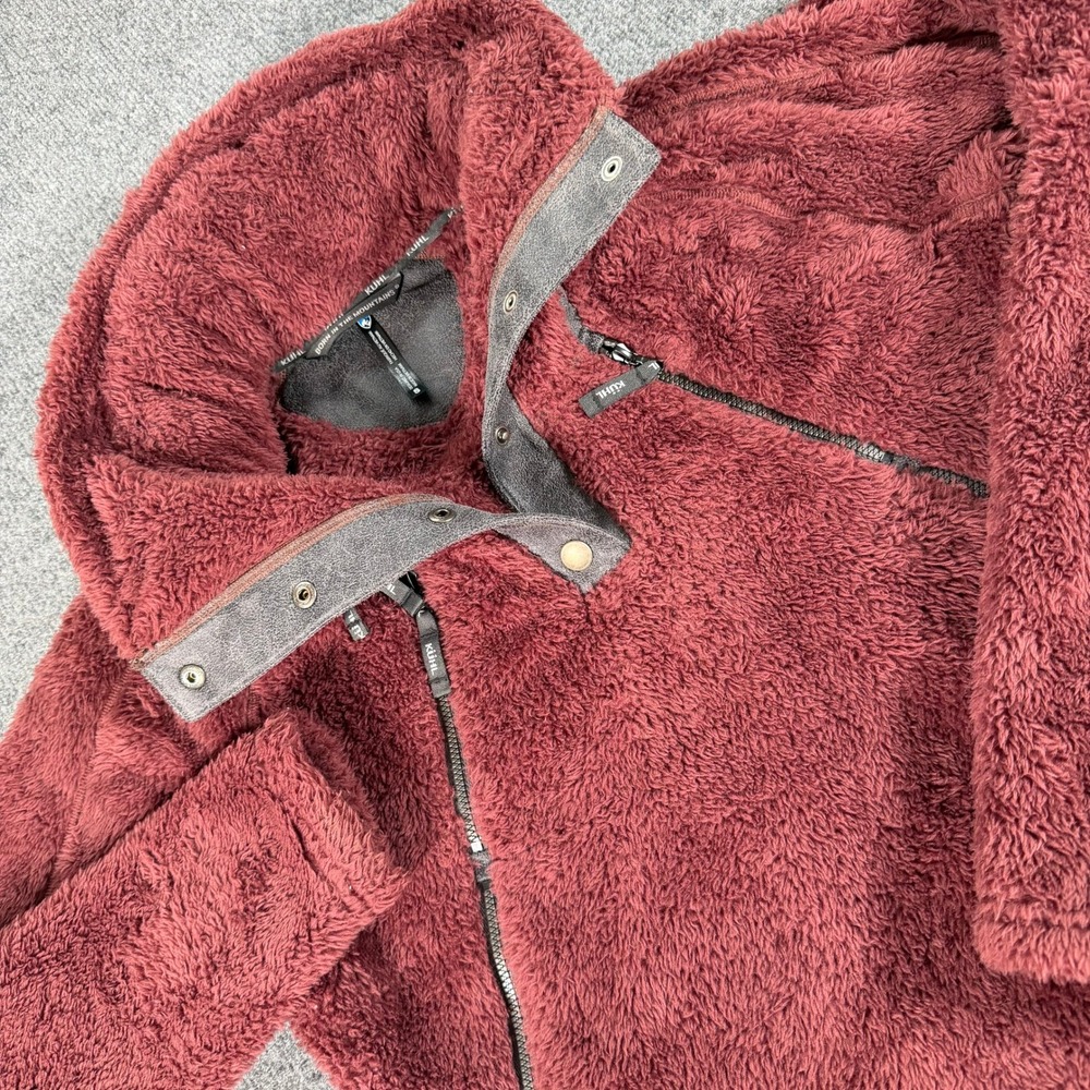 Kuhl Flight Hoody Womens Small Burgundy Fleece Jacket Stowaway Hood 2041